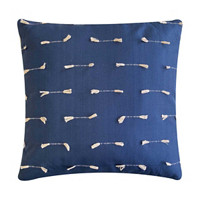 Clipped Jacquard Dash Pattern Blue Toss Pillow, 18
