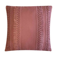 Decorative Blush Rose Fringe Pillow, 18 in x 18 in