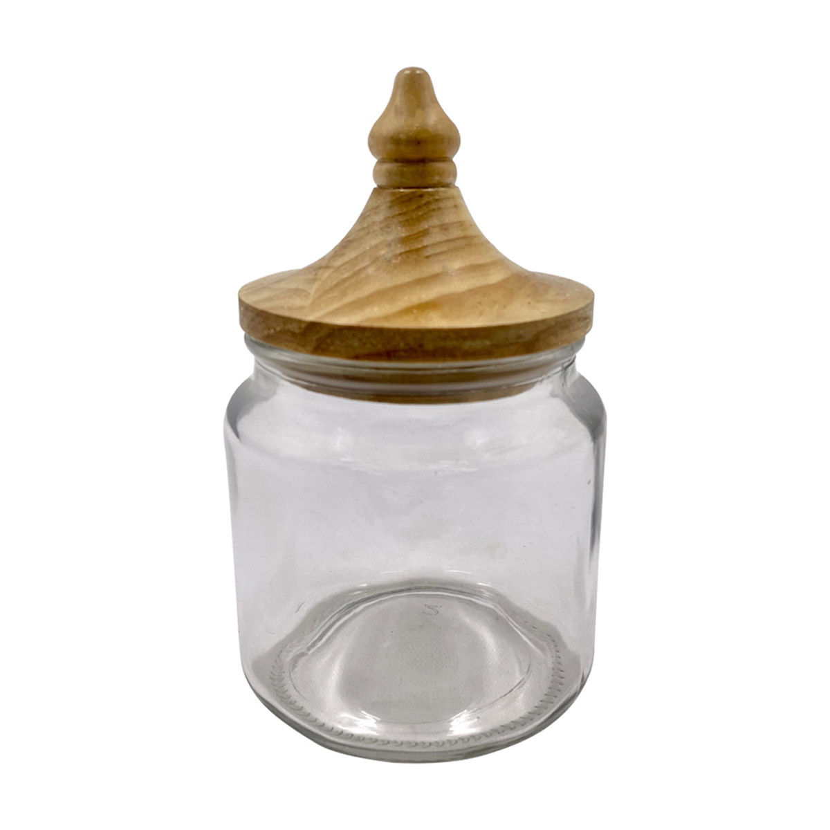 Glass Canister with Wooden Lid, 5 in