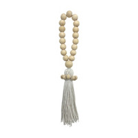 Winter Wooden Beaded Décor, White