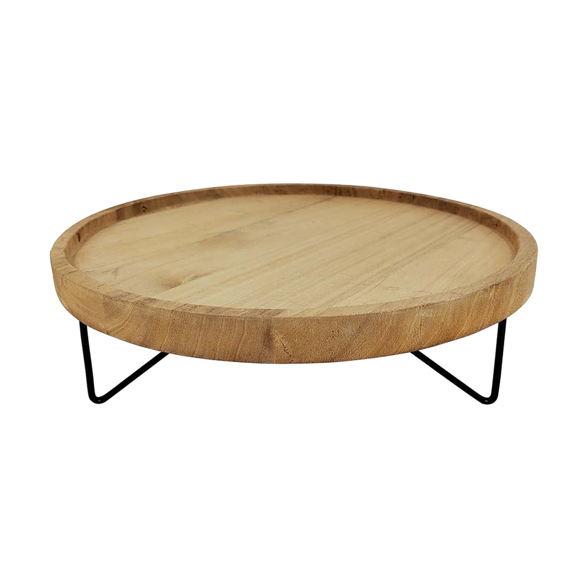 Round Wooden Tray With Legs