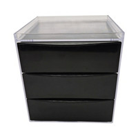 3-Drawer Acrylic Storage Organizer, Black