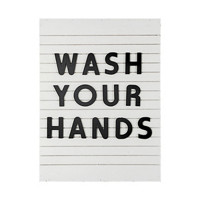 'Wash Your Hands' Wooden Wall Sign