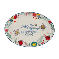 Floral Serving Taco Plate, 12 in