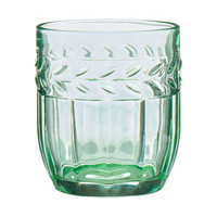 Decorative Embossed Green Textured Drinking Glass