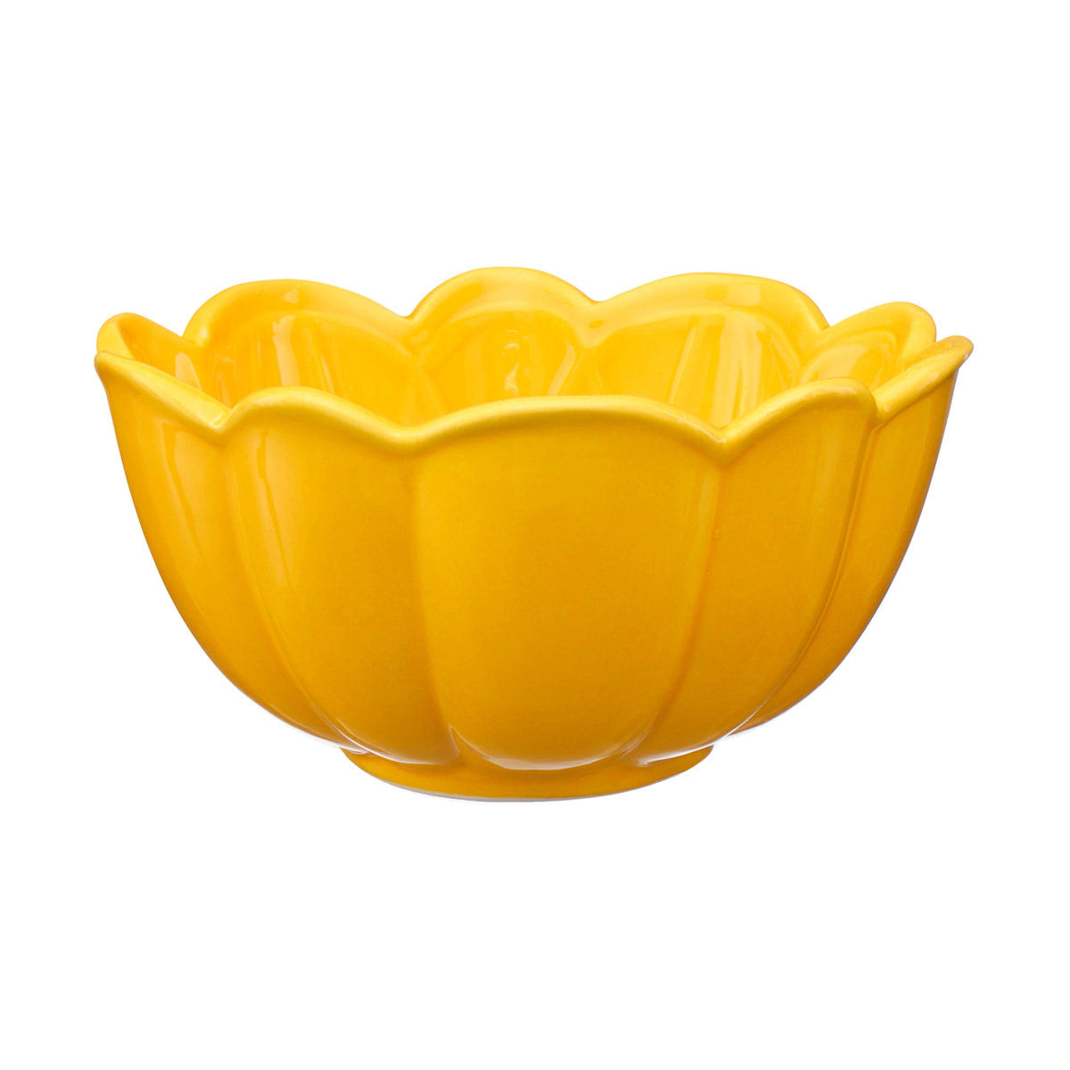 Ceramic Flower Bowl, Yellow