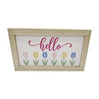 'Hello Spring' Easter Wooden Wall Art