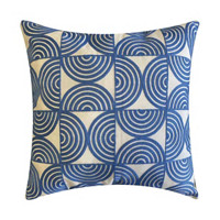 Decorative Stitch Square Pillow, 18 in x 18 in, Rainbow