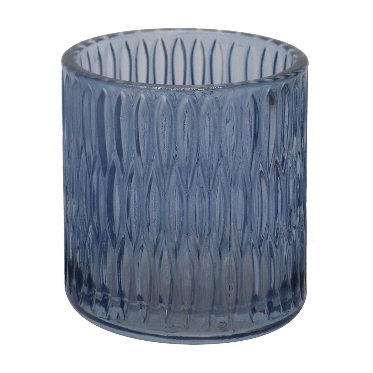 Embossed Glass Tumbler, Blue