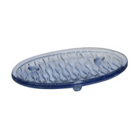 Embossed Glass Soap Dish, Blue