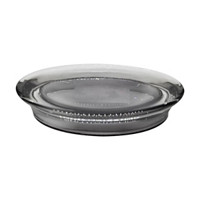 Solid Glass Soap Dish, Gray