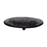 Embossed Ombre Glass Soap Dish, Black