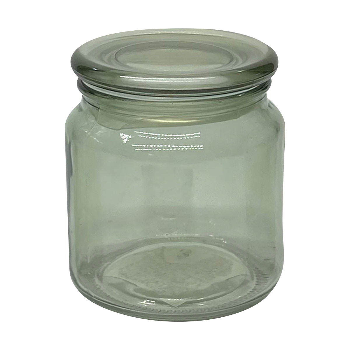 Glass Canister with Lid, Green