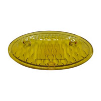 Embossed Bee Hives Glass Soap Dish, Yellow