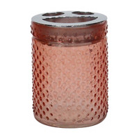 Dotted Glass Toothbrush Holder, Pink