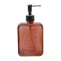 'Pure Soap' Embossed Glass Soap Pump Dispenser, Red