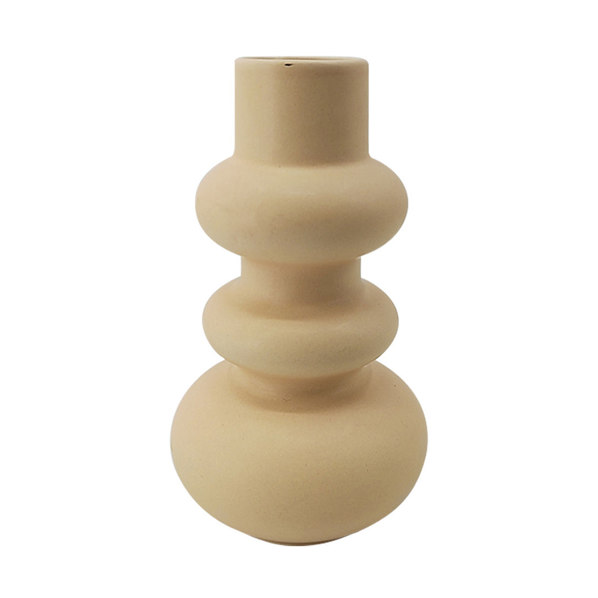 Ceramic Tall Ripple Vase, Peach