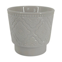 Ceramic Textured Planter, Cream