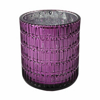 Metallic Glass Candle holder, Purple