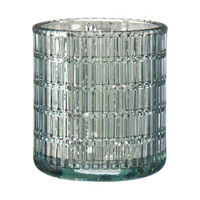 Metallic Glass Candle Holder, Blue