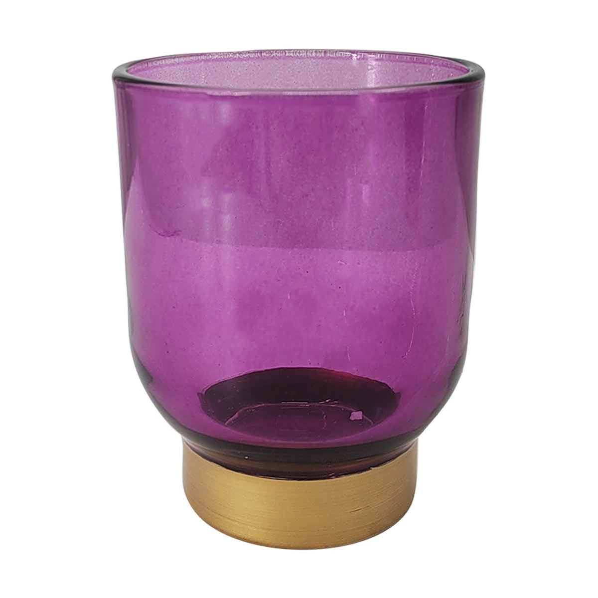 Purple and Pink Glass Candle Holders