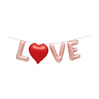 Unique 'Love' Letter Foil Balloon Banner Kit with Heart