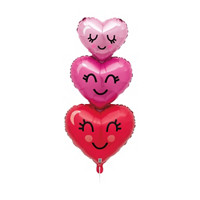 Giant Foil Stacking Hearts Shaped Balloon with White