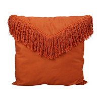 Fringed Pillow, Orange