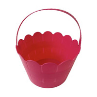 Easter Plastic Basket with Handle, Pink