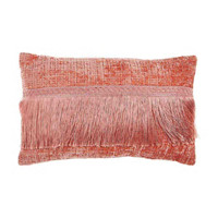 Decorative Fringe Lumbar Pillow, Pink