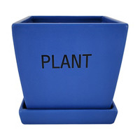 Ceramic Square Planter, Blue