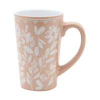 Ceramic Tall Floral Mug, 17 oz