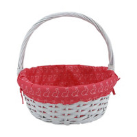 Large Willow Basket with Pink Bunny Printed Liner