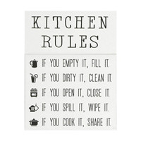 Kitchen and Bathroom Rules Art, 6 in x 8 in