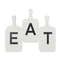 'Eat' Wall Plaque in White