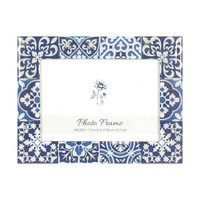 Picture Frame, Lacquered Blue Tile, 5 in x