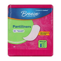 Breeze Fresh Scent Pantiliners, Size Regular, 30 ct