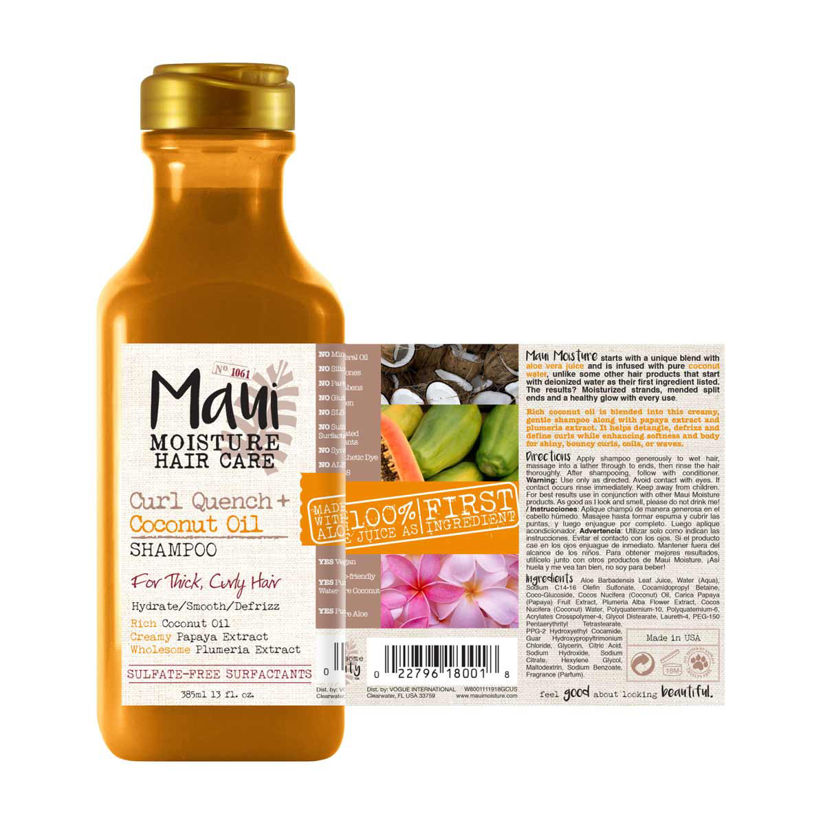 Maui Moisture Curl Quench + Coconut Oil Shampoo For Thick Curly Hair