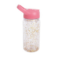 Double Wall Plastic Glitter Water Bottle, 10.5 oz