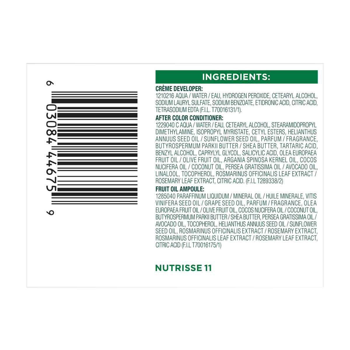 Garnier Nutrisse Nourishing Hair Color Creme with Five Oils, Blackest