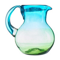 Hand Blown Mexican Glass Sonora Pitcher, 80 oz