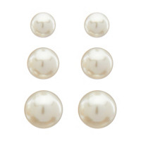 Pearls Earrings, 3 Pack