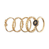 Gold-tone Rings, 5 Pack