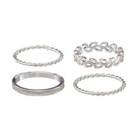 Silvery Ring, 4 Pack