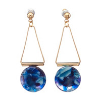 Acrylic Drop Pendant Earrings, Blue