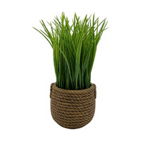 Green Artificial Grass with Tan Pot