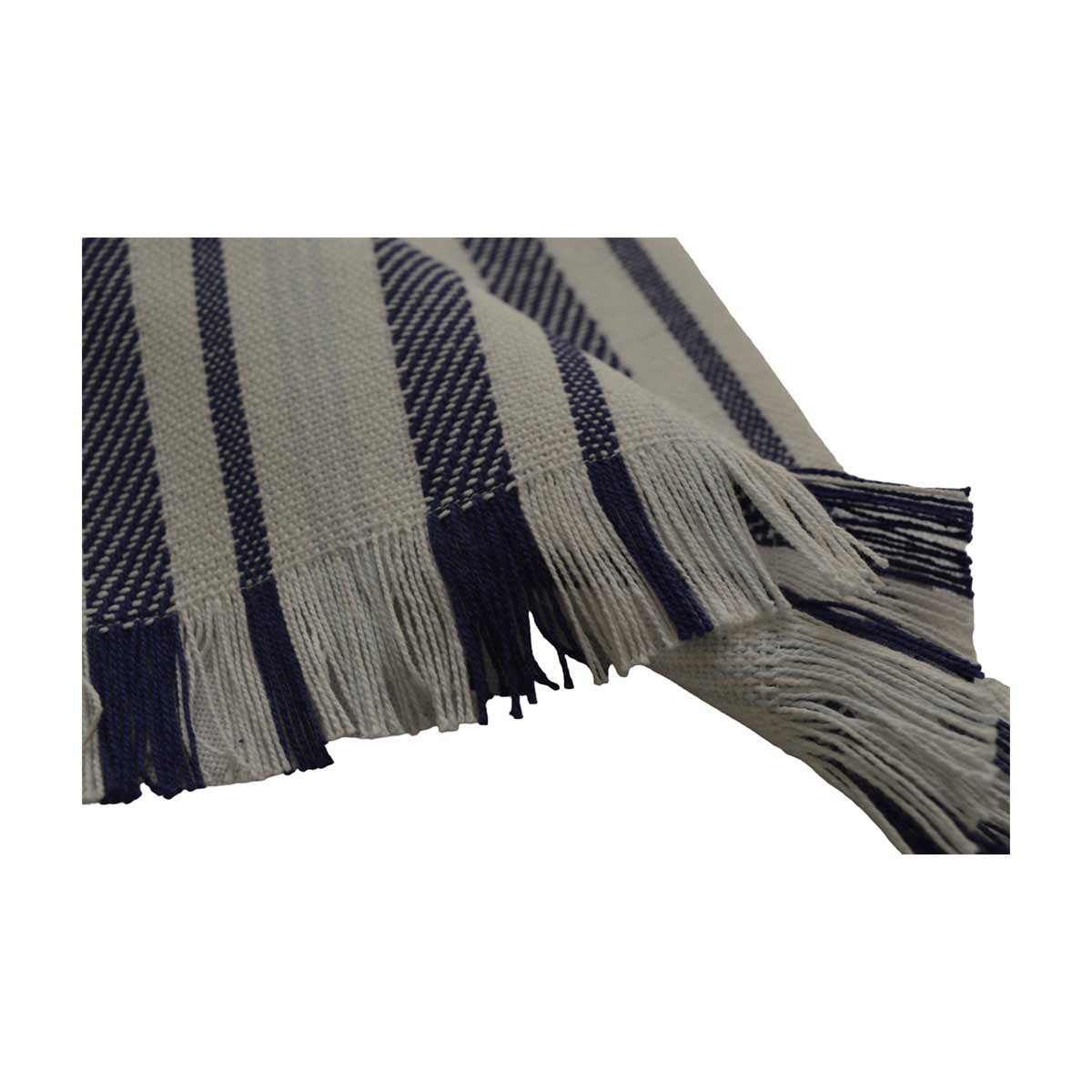 Cotton Woven Stripes Placemat with Fringes, 13 in x 70 in
