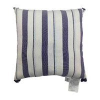 Cotton Woven Square Pillow with Tassel, 18 in x 18 in