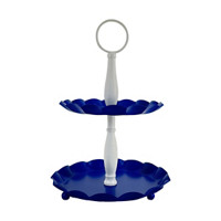 2-Tier Serving Tray, Blue & White