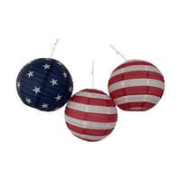 Patriotic Hanging Paper Lanterns, 3 pack